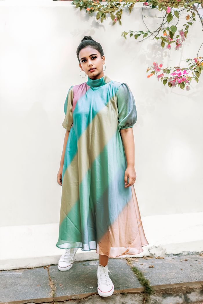 Bahar Degrade Midi Elbise