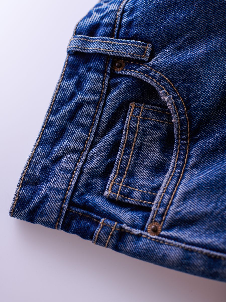 Koyu İndigo Düz Paça Jean