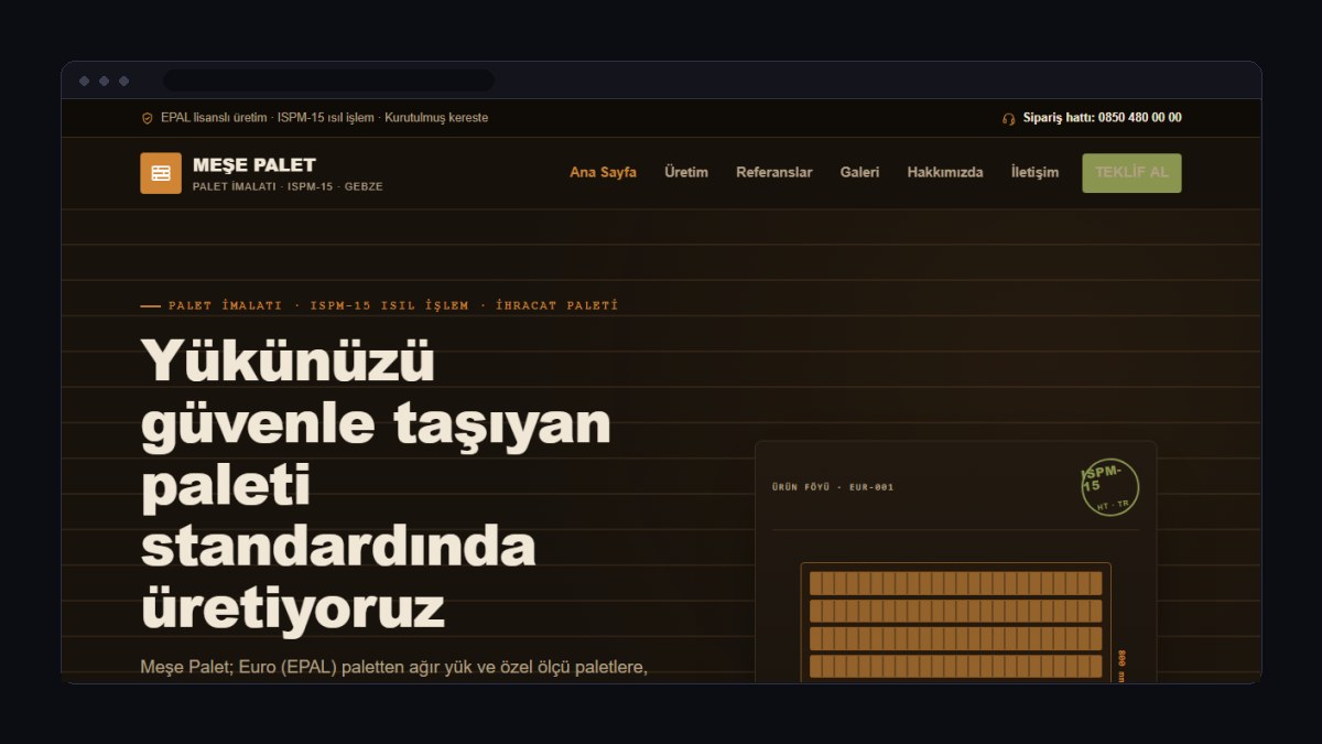 Ahşap Palet ve Orman Ürünleri Firması İçin Web Sitesi Nasıl Olmalı?