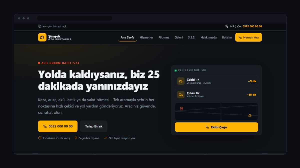 Çekici ve Yol Yardım İçin Web Sitesi Nasıl Olmalı?