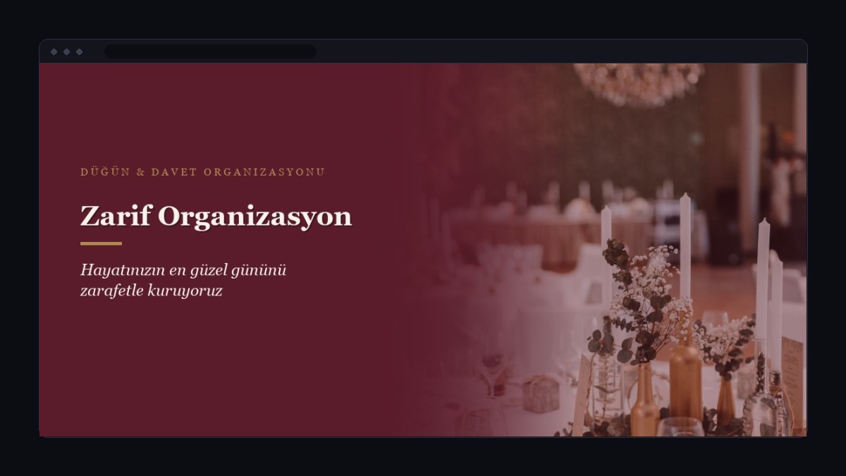 Düğün ve Organizasyon Firması İçin Web Sitesi Nasıl Olmalı?
