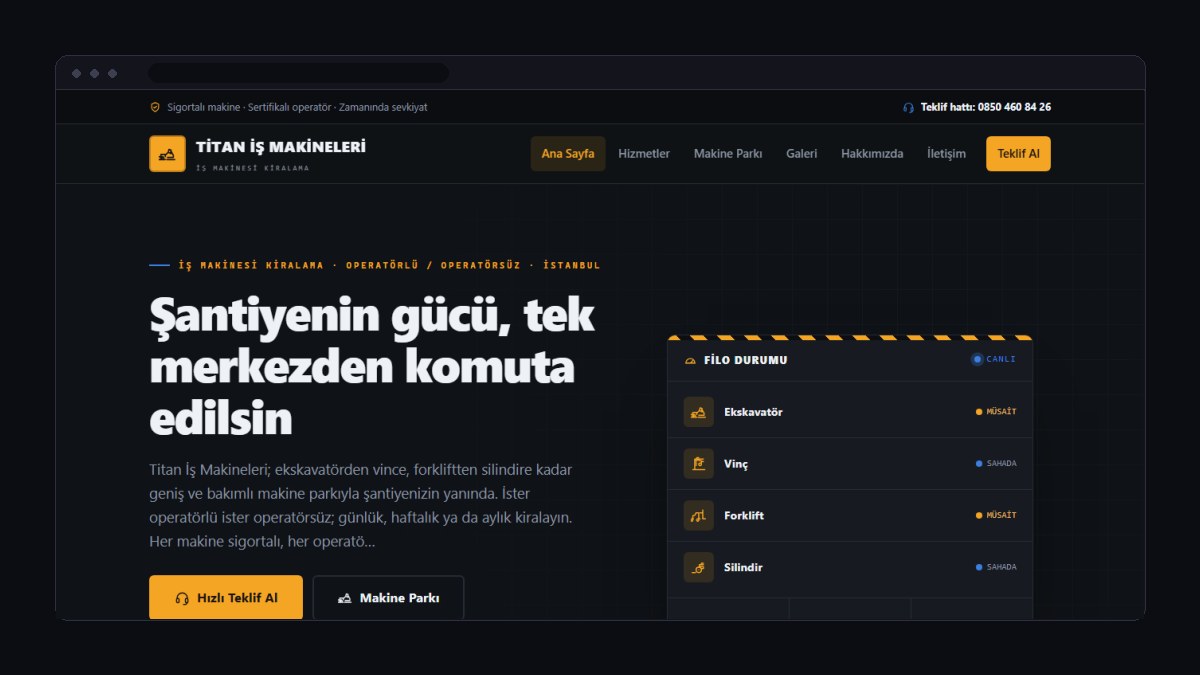 İş Makinesi Kiralama Firması İçin Web Sitesi Nasıl Olmalı?
