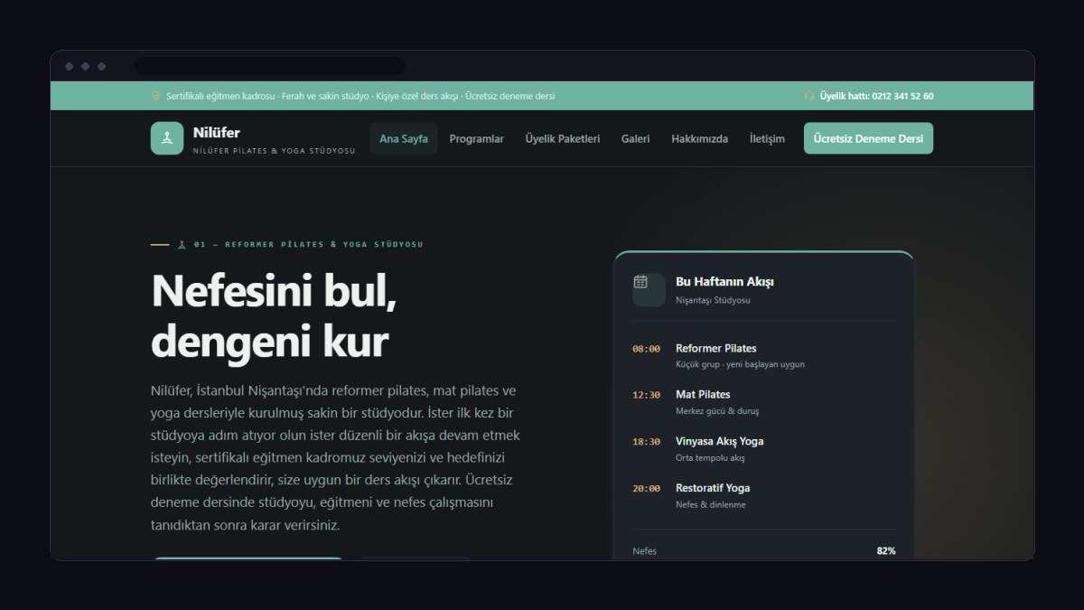 Pilates ve Yoga Stüdyosu İçin Web Sitesi Nasıl Olmalı?