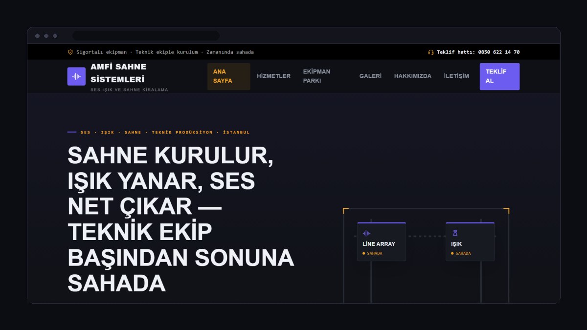 Ses, Işık ve Sahne Sistemleri Firması İçin Web Sitesi Nasıl Olmalı?