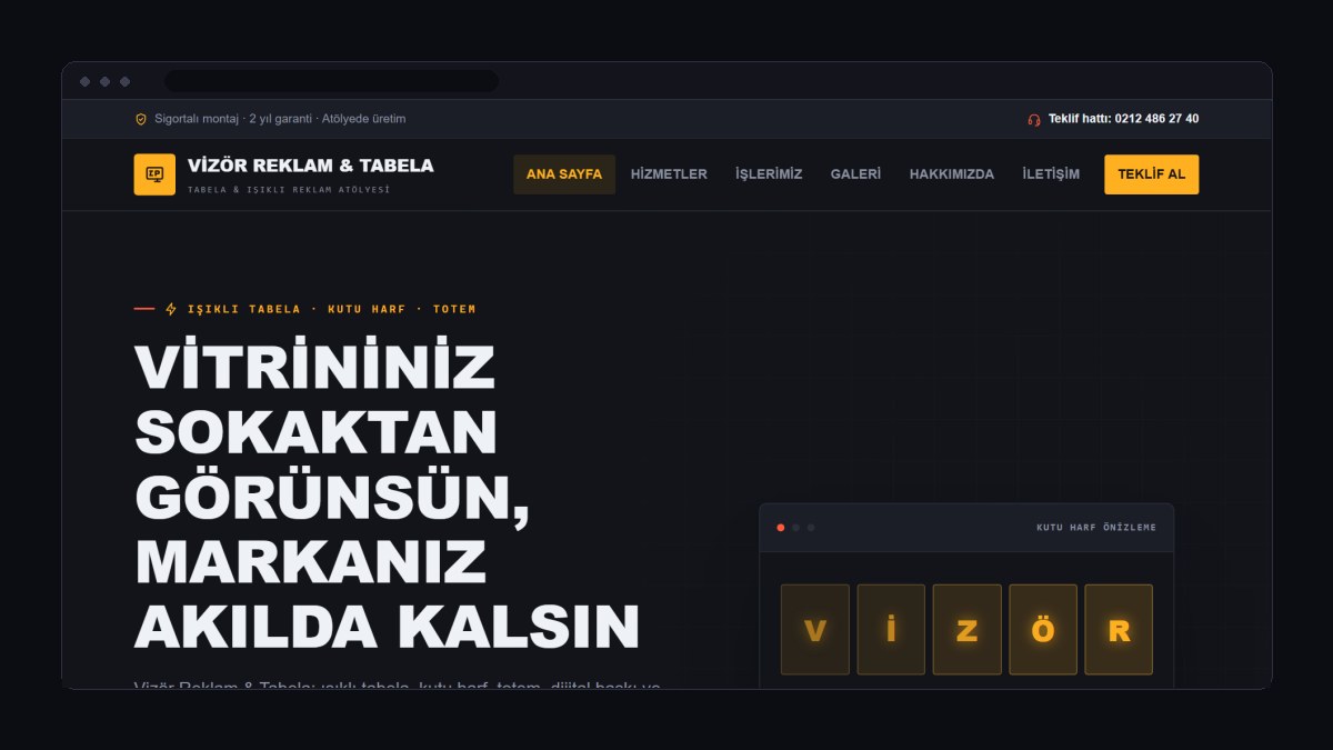 Tabela ve Reklam Firması İçin Web Sitesi Nasıl Olmalı?