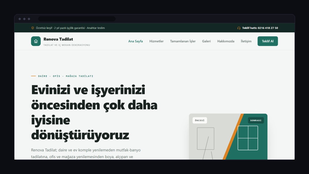 Tadilat ve Dekorasyon Firması İçin Web Sitesi Nasıl Olmalı?