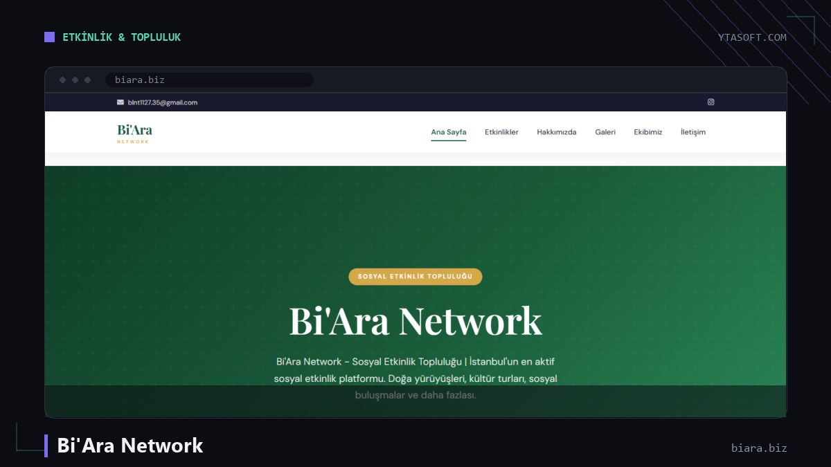 Bi'Ara Network web sitesi ekran görüntüsü