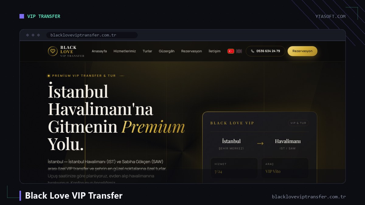 Black Love VIP Transfer web sitesi ekran görüntüsü