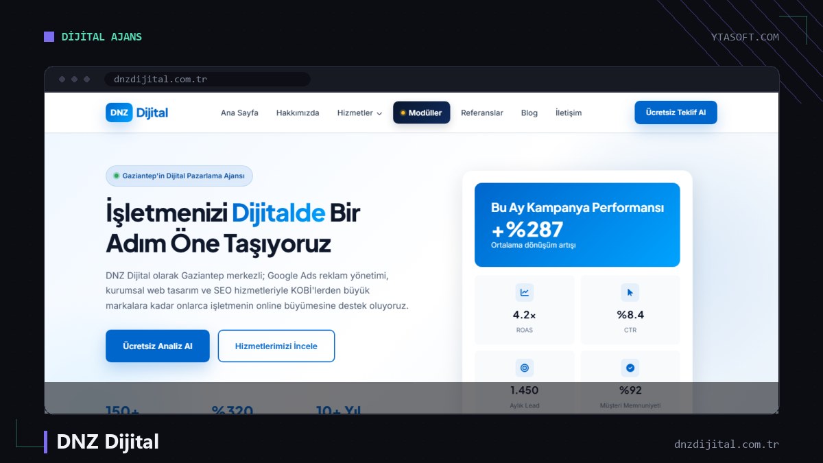 DNZ Dijital web sitesi ekran görüntüsü