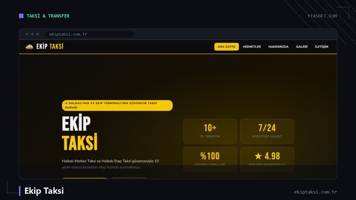 Ekip Taksi web sitesi ekran görüntüsü