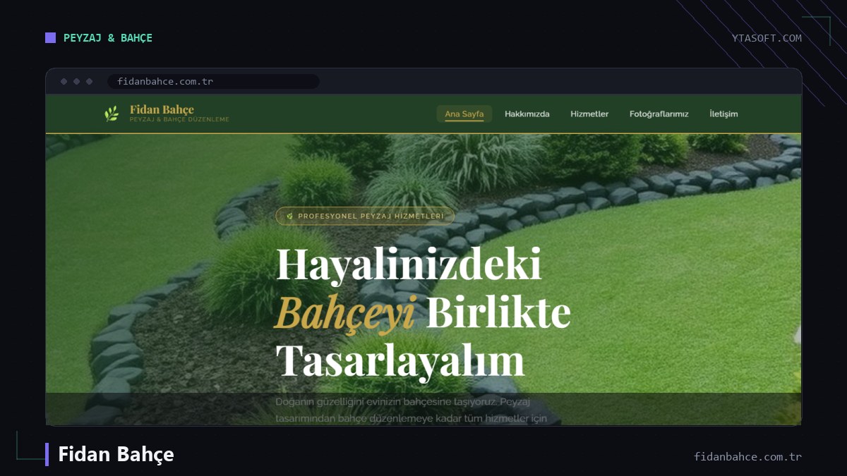 Fidan Bahçe web sitesi ekran görüntüsü