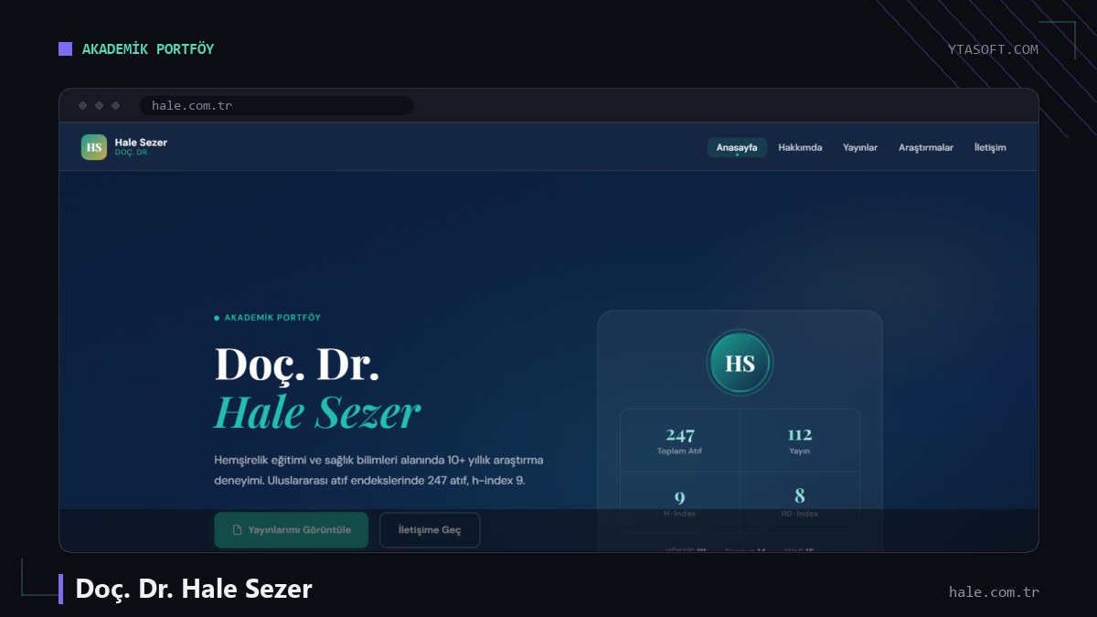 Doç. Dr. Hale Sezer web sitesi ekran görüntüsü