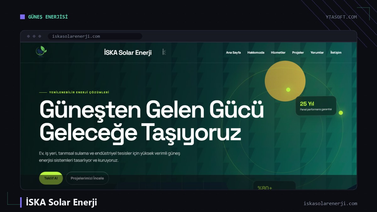 İSKA Solar Enerji web sitesi ekran görüntüsü