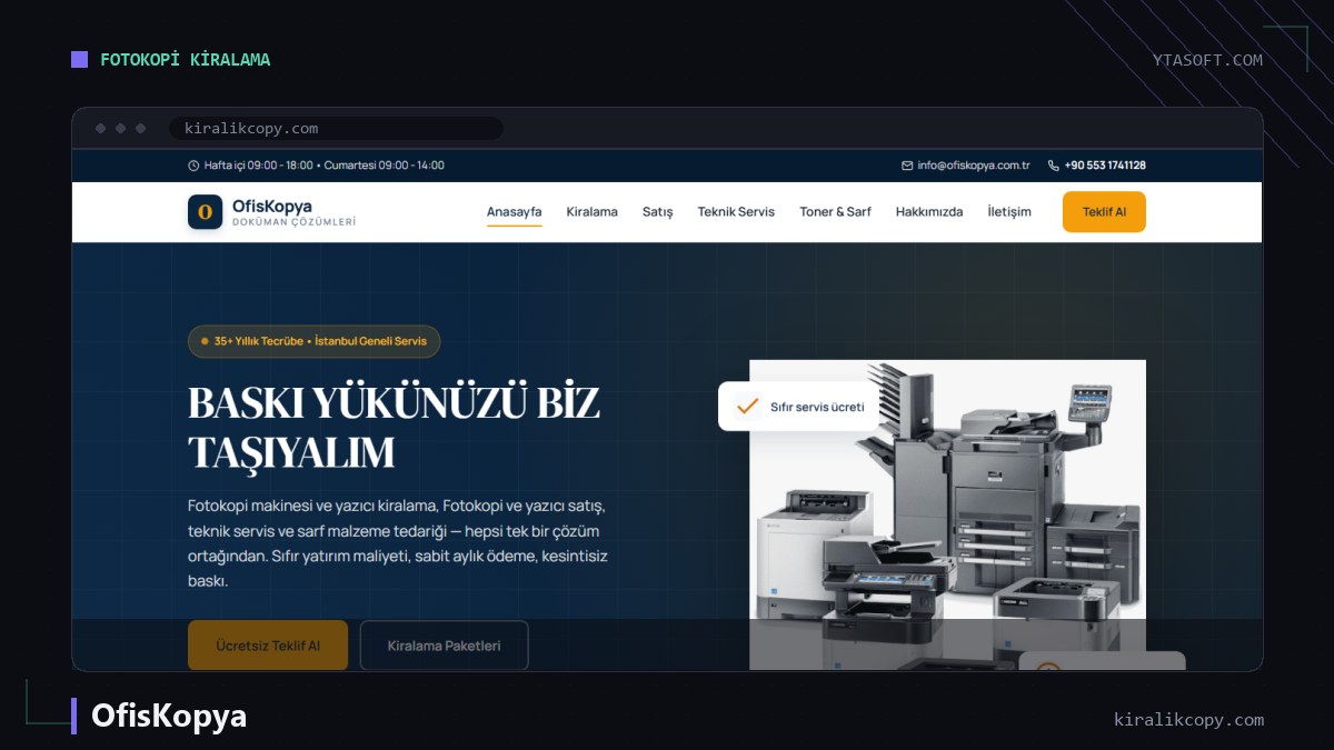 OfisKopya web sitesi ekran görüntüsü
