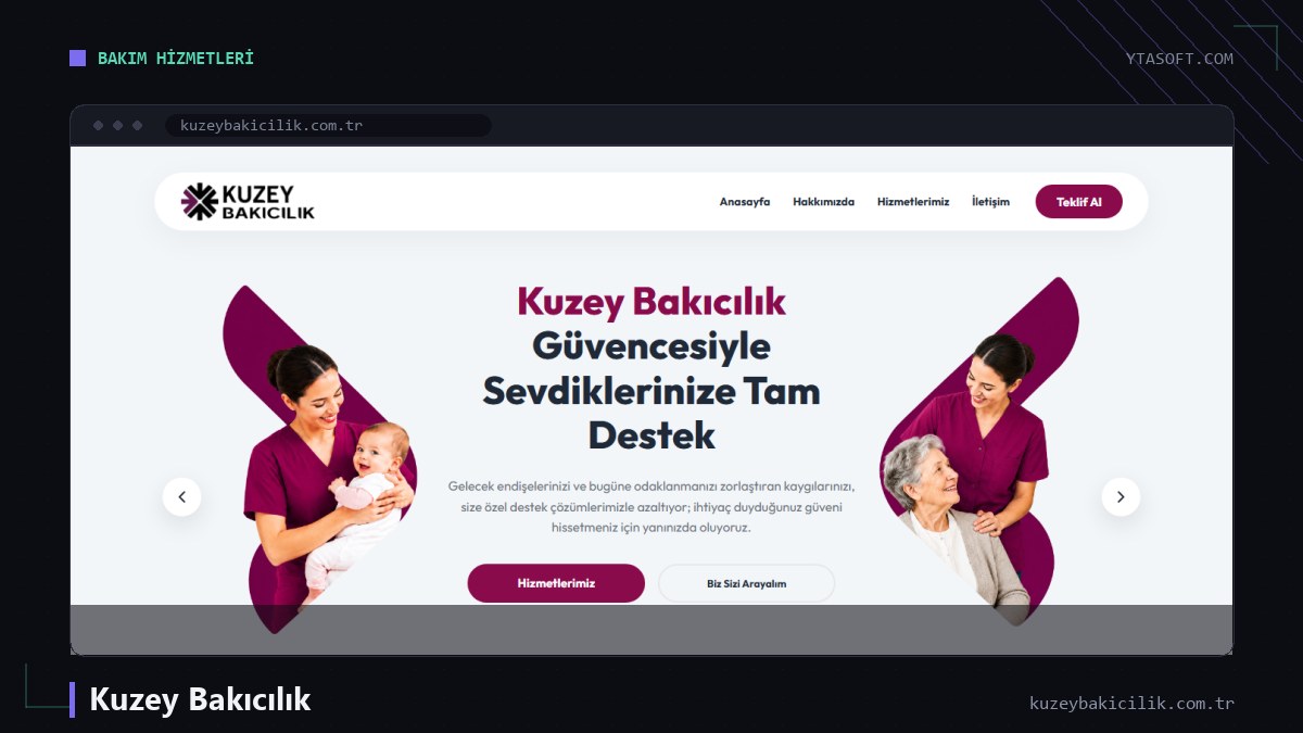Kuzey Bakıcılık web sitesi ekran görüntüsü