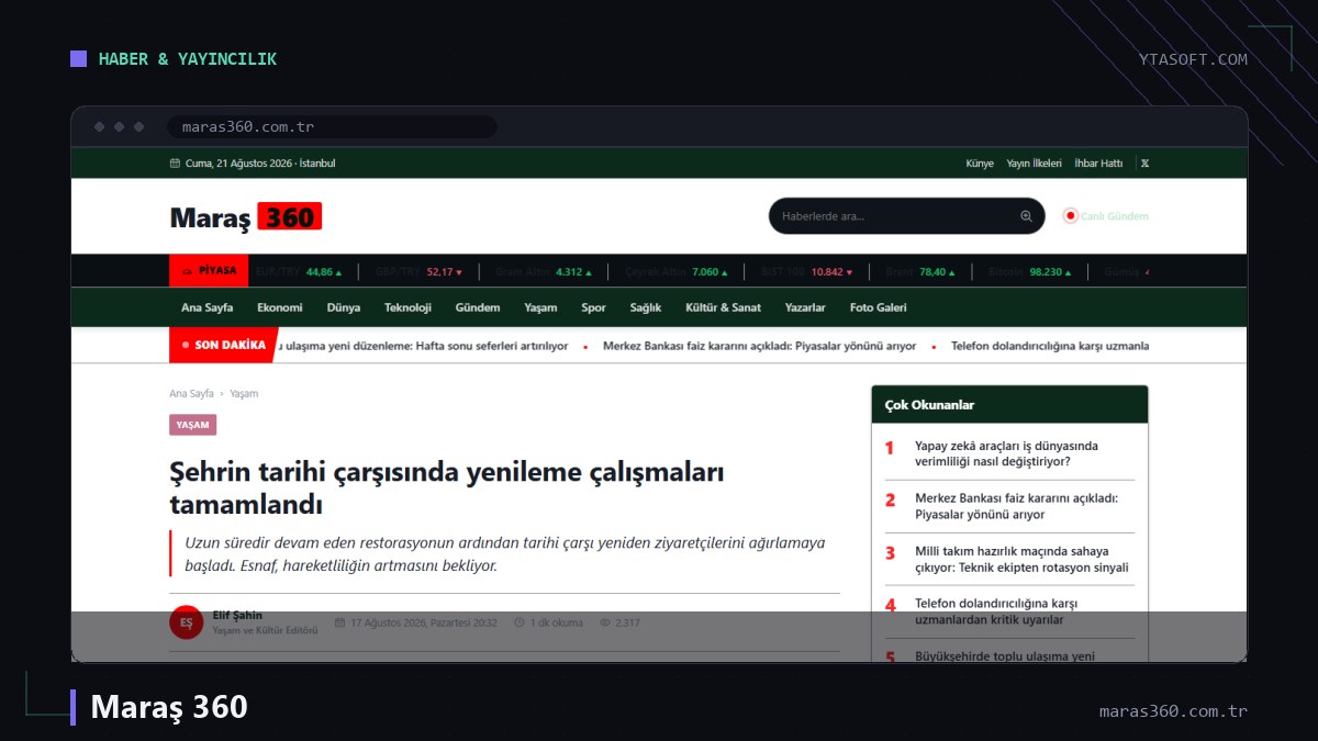 Maraş 360 web sitesi ekran görüntüsü