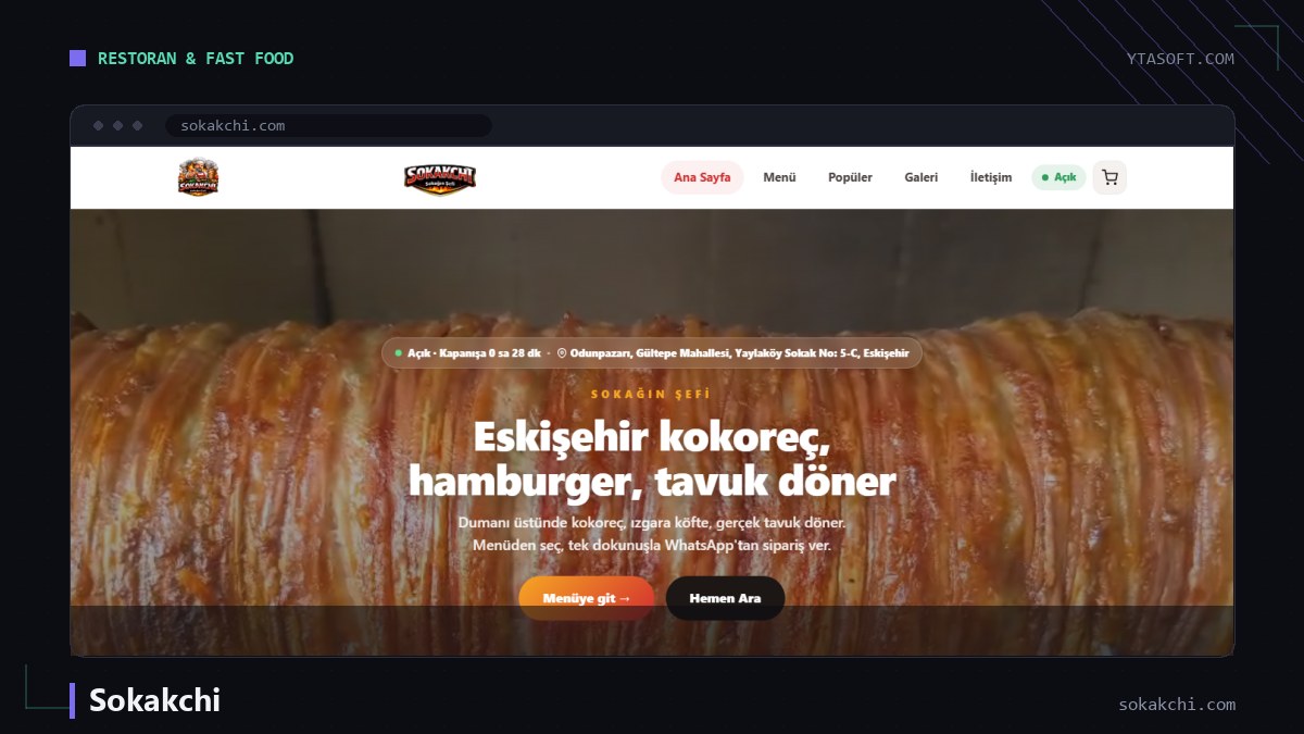 Sokakchi web sitesi ekran görüntüsü