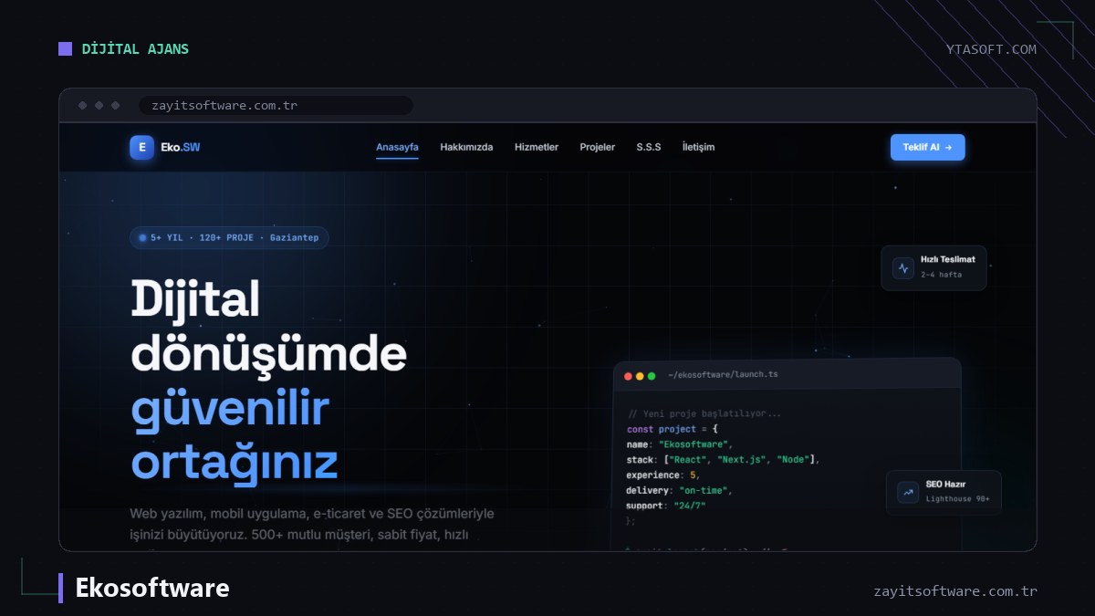 Ekosoftware web sitesi ekran görüntüsü