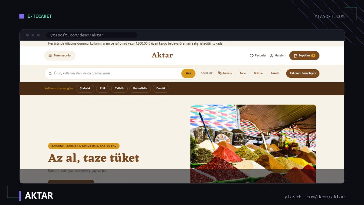 AKTAR hazır site ekran görüntüsü