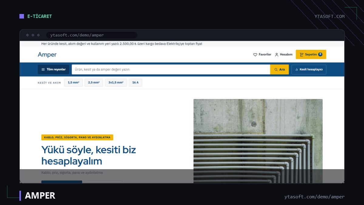 AMPER hazır site ekran görüntüsü