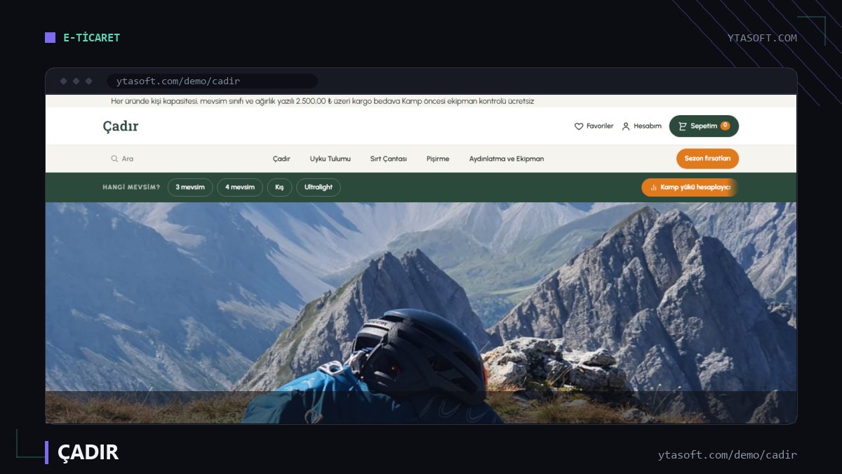 ÇADIR hazır site ekran görüntüsü