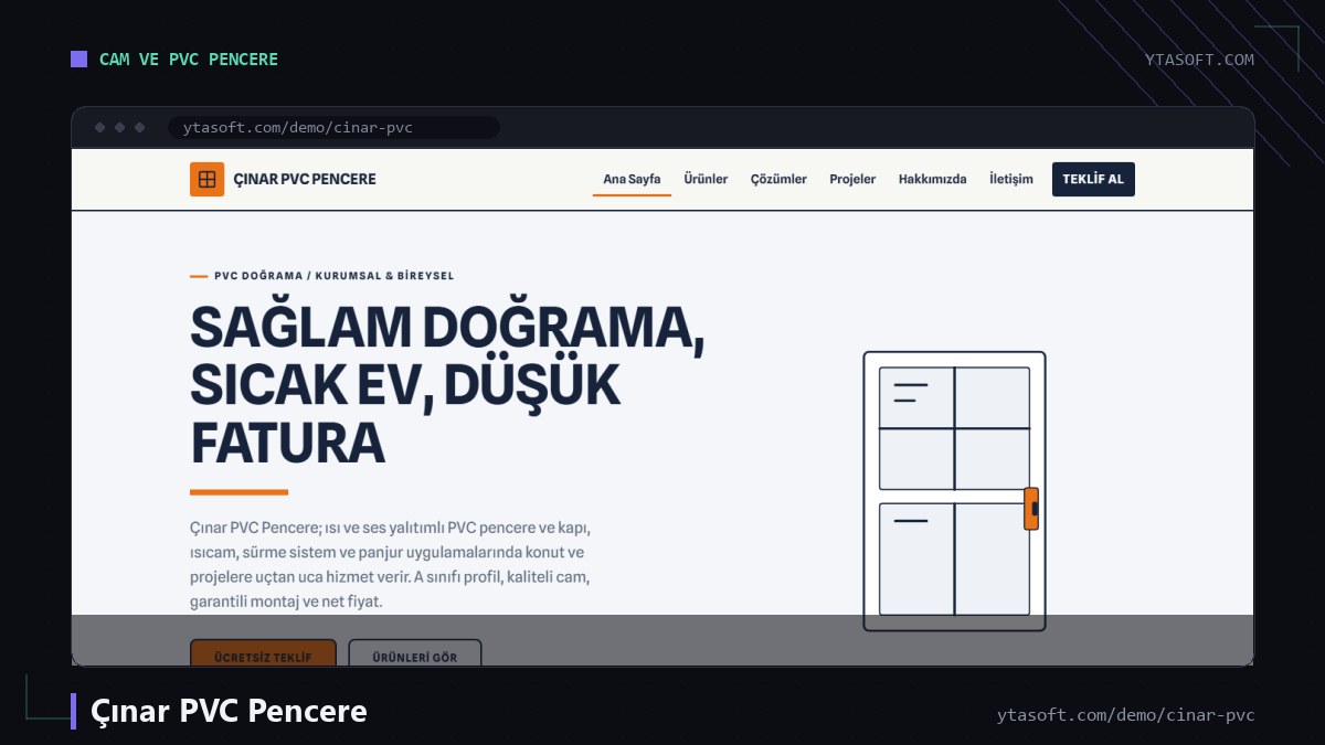 Çınar PVC Pencere hazır site ekran görüntüsü