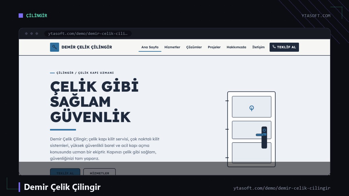 Demir Çelik Çilingir hazır site ekran görüntüsü