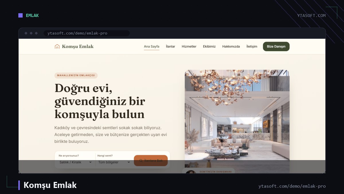 Komşu Emlak hazır site ekran görüntüsü