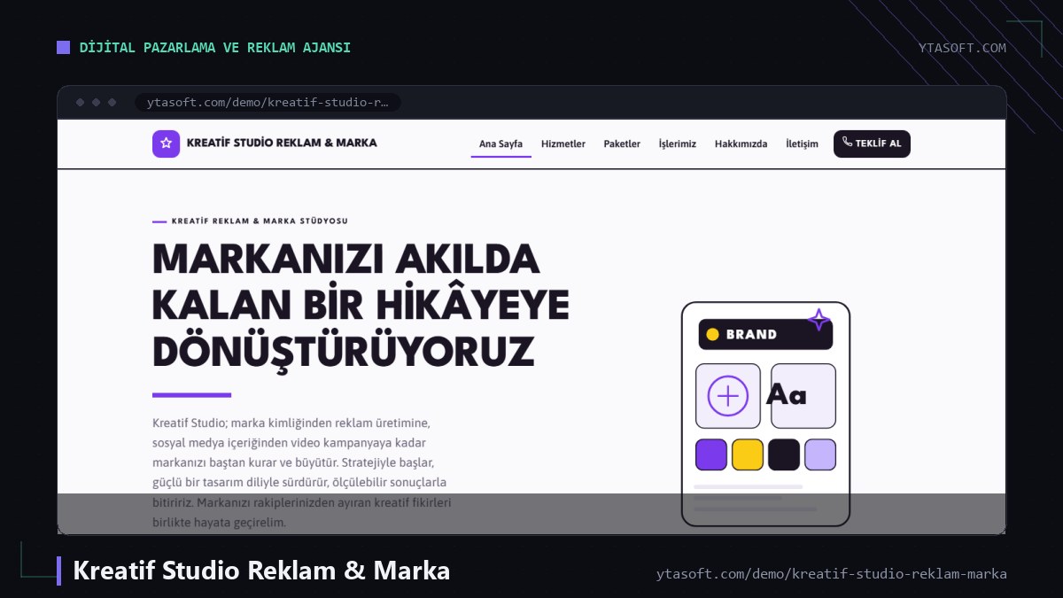 Kreatif Studio Reklam & Marka hazır site ekran görüntüsü