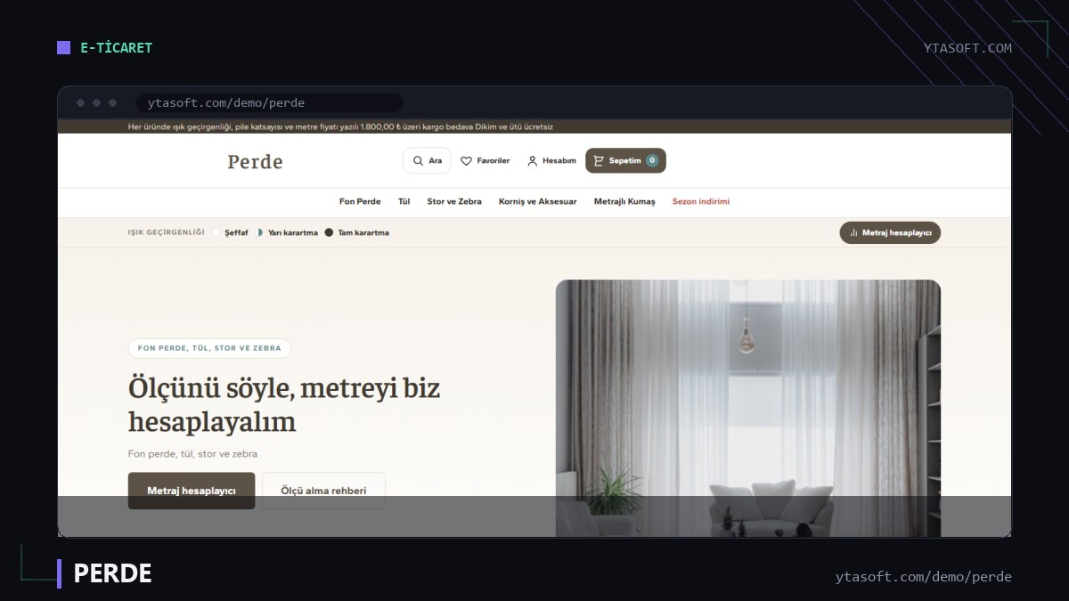 PERDE hazır site ekran görüntüsü
