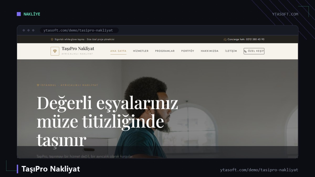 TaşıPro Nakliyat hazır site ekran görüntüsü