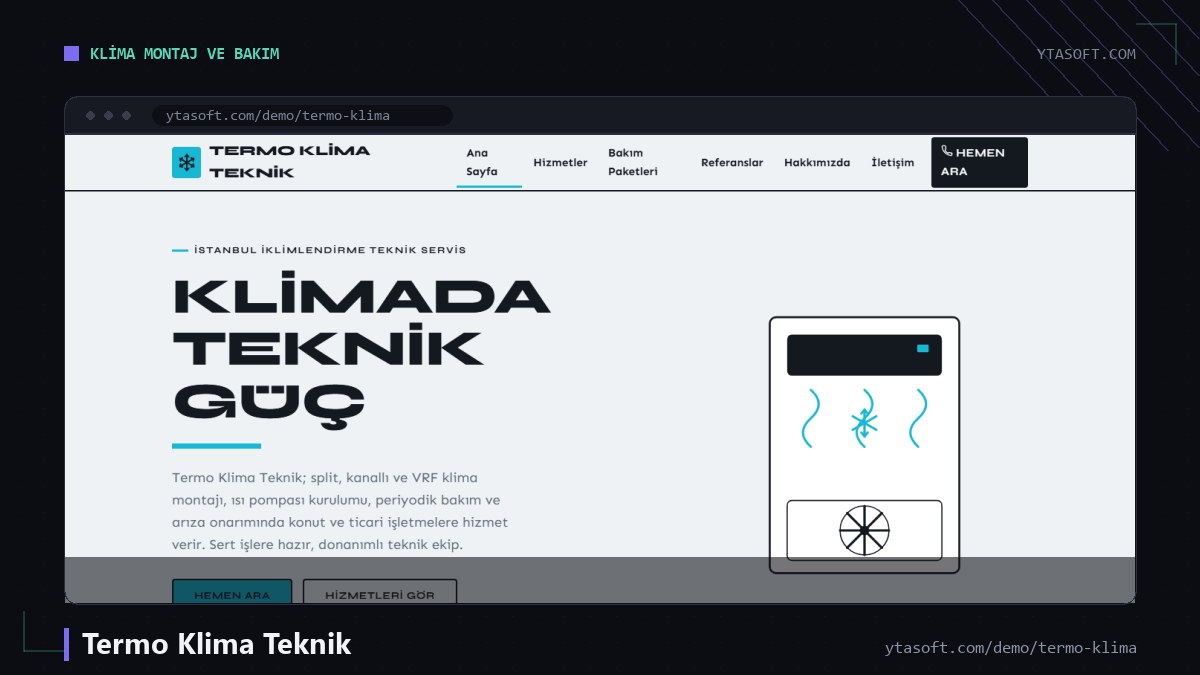 Termo Klima Teknik hazır site ekran görüntüsü