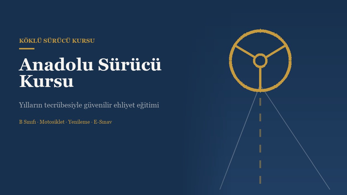 Anadolu Sürücü Kursu web sitesi ana sayfa görünümü