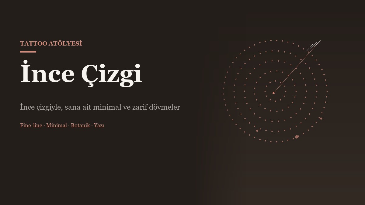 İnce Çizgi — Krem & Editöryel Fine-line Dövme Atölyesi Web Sitesi görünümü