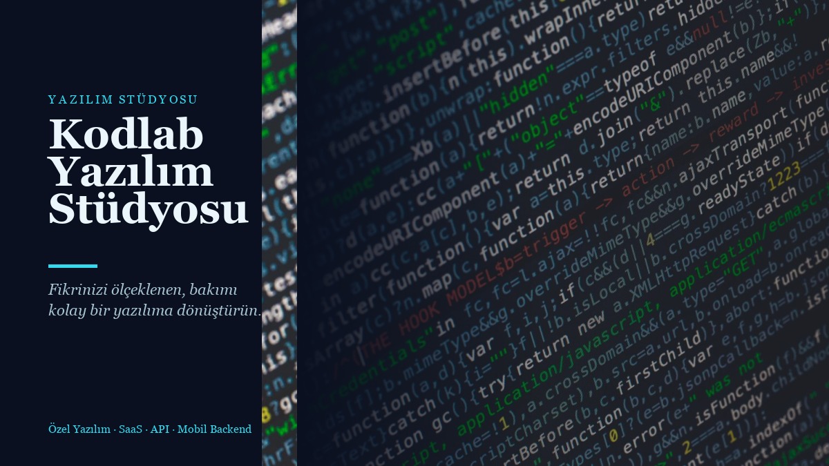 Kodlab Yazılım Stüdyosu web sitesi kapağı
