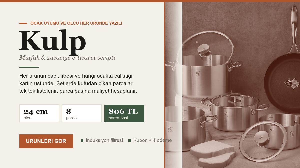 Kulp mutfak ve zucaciye e-ticaret scripti kapak gorseli
