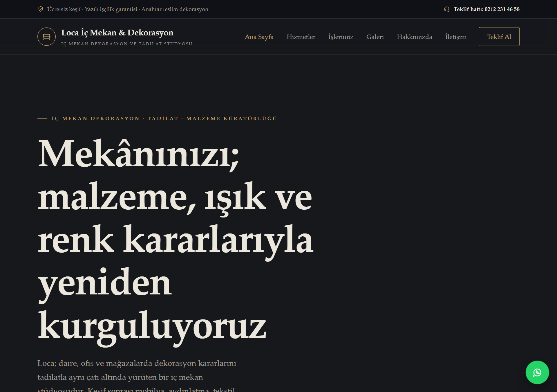 Loca — Premium & Editöryel İç Mekan Dekorasyon Web Sitesi — ekran görüntüsü 1
