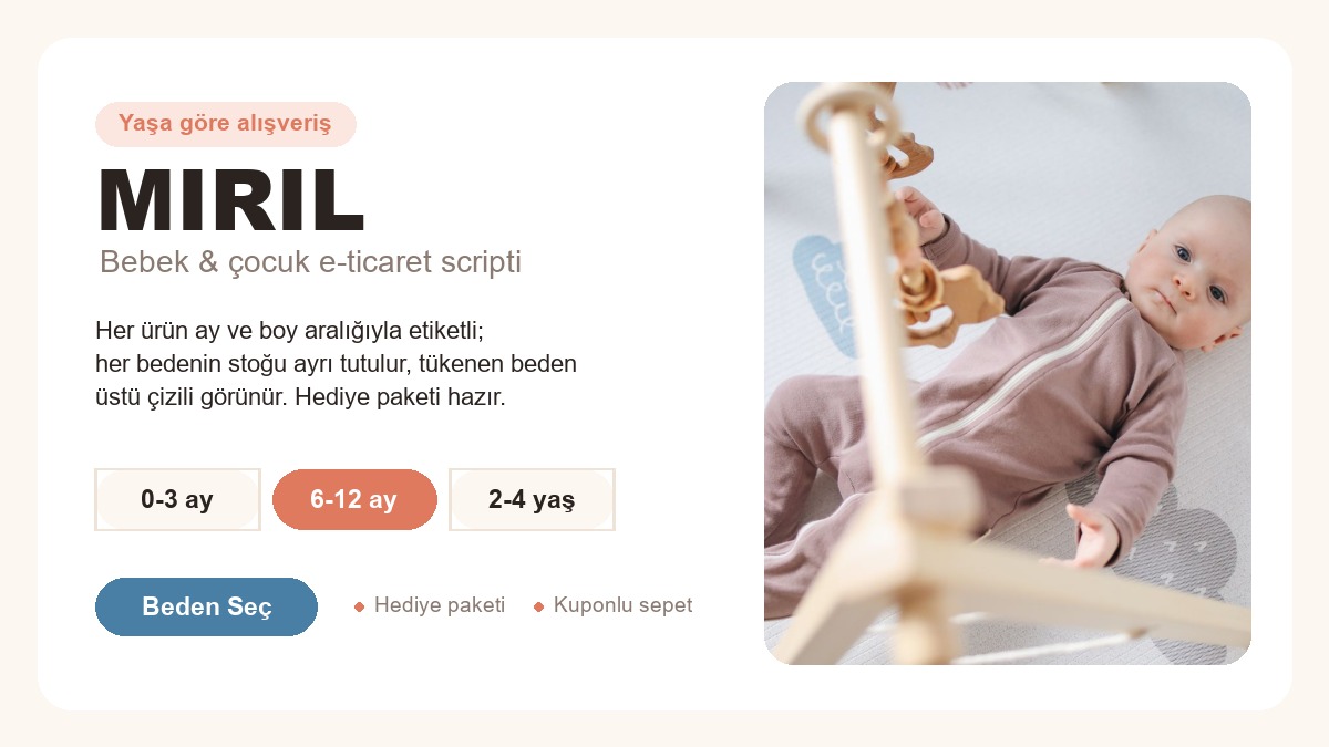 Mırıl bebek ve çocuk e-ticaret scripti kapak görseli
