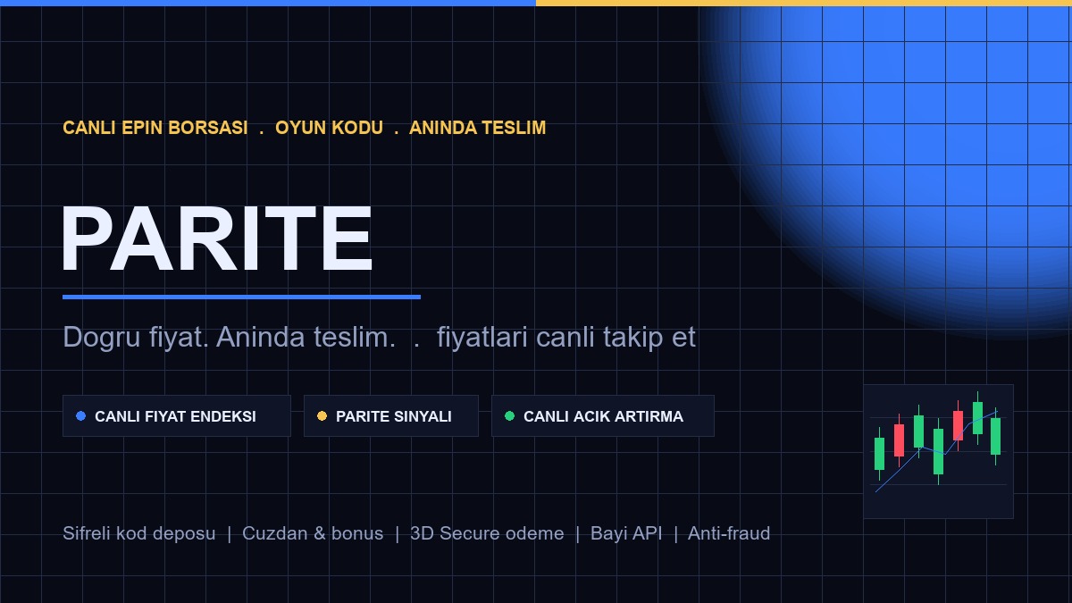 PARİTE canlı EPİN borsası ve oyun kodu marketi scripti kapak görseli
