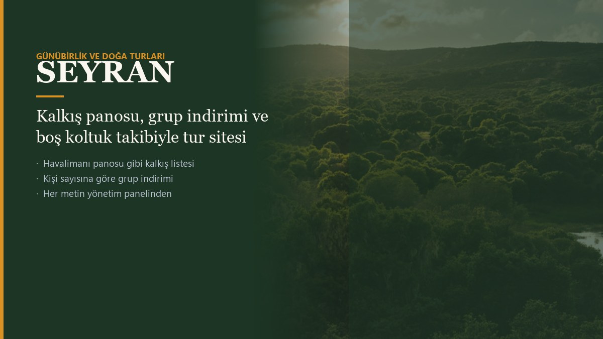 SEYRAN günübirlik tur acentesi hazır web sitesi