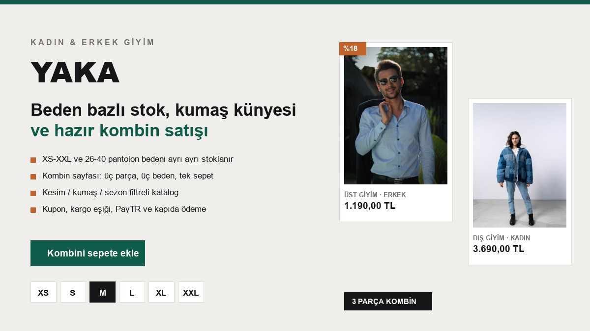 Yaka kadın ve erkek giyim e-ticaret scripti kapak görseli
